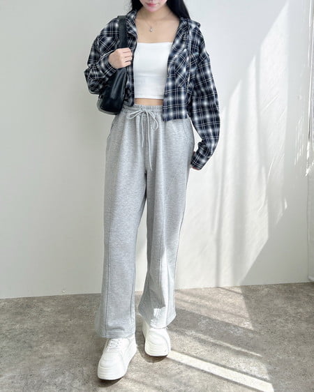 INGNI（イング） フードチェック柄ショートシャツ ｺﾝ/ﾁｪｯｸ