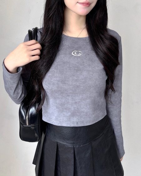 ムラ染めメタルロゴロングTシャツ