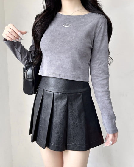 INGNI（イング） ムラ染めメタルロゴロングTシャツ ｸﾞﾚｰ