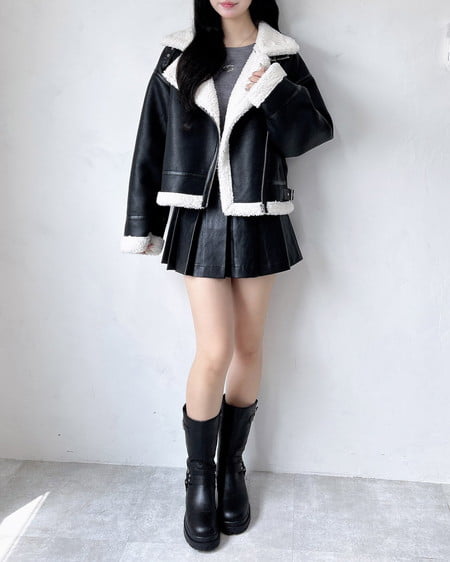INGNI（イング） インヒール厚底バイカーブーツ ｸﾛ