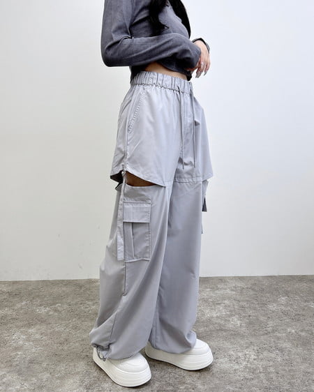 INGNI（イング） サイドスリットカーゴパンツ ｸﾞﾚｰ