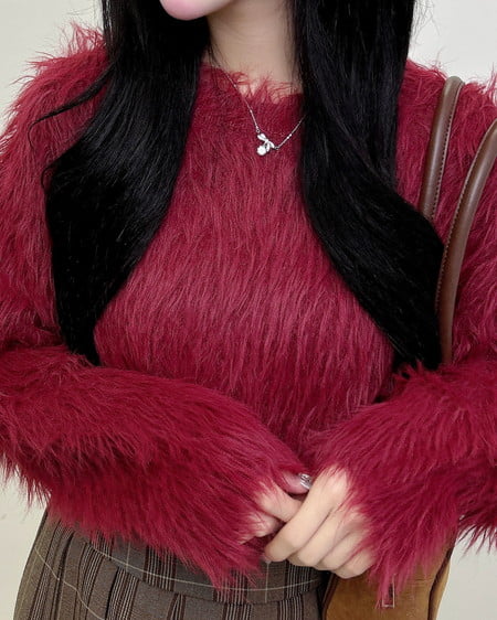 INGNI（イング） シャギーショート丈ニット ﾎﾞﾙﾄﾞｰ