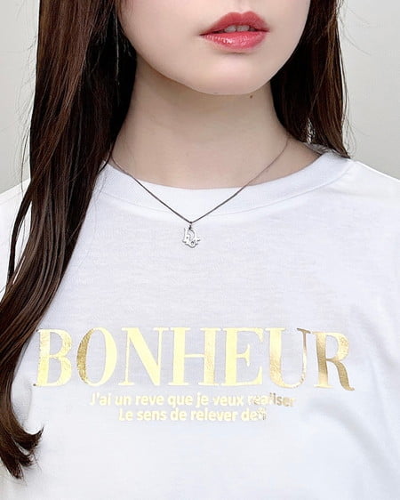 INGNI（イング） 箔プリントロゴロングTシャツ ｵﾌﾎﾜｲﾄ/ｺﾞｰﾙﾄﾞ
