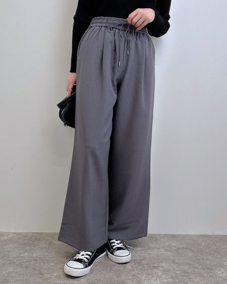 INGNI（イング） イージーワイドパンツ ﾁｬｺｰﾙｸﾞﾚｰ