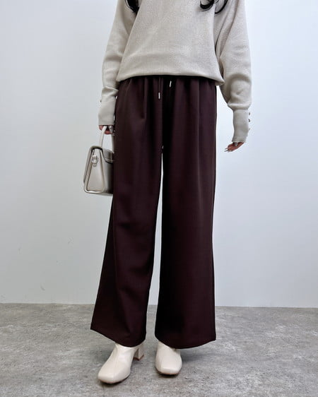 INGNI（イング） イージーワイドパンツ ﾌﾞﾗｳﾝ