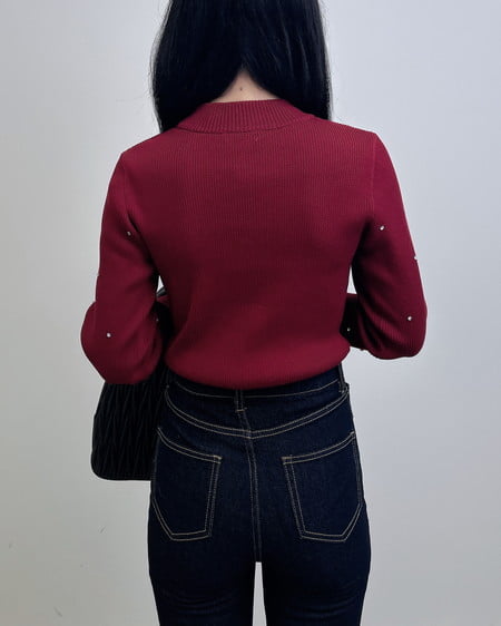 INGNI（イング） ハイネックビジュー付リブニット ﾎﾞﾙﾄﾞｰ