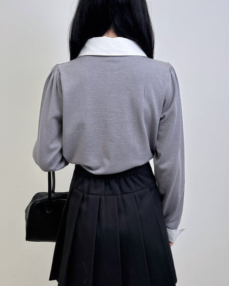INGNI（イング） アーガイルシャツドッキングレイヤードニット ｸﾞﾚｰ