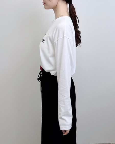 INGNI（イング） シンプルロゴロングTシャツ ｵﾌﾎﾜｲﾄ/ｸﾛ