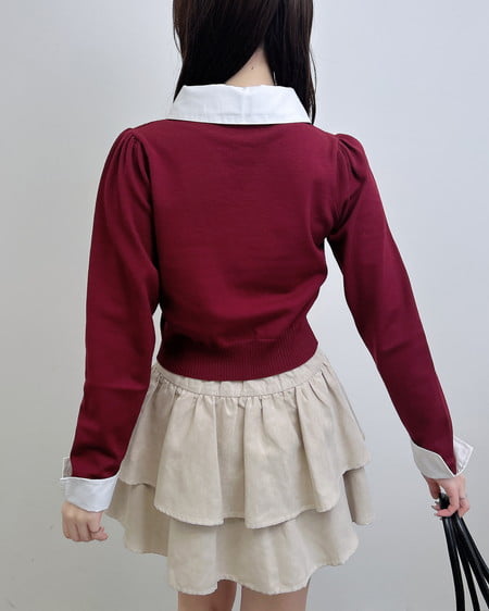 INGNI（イング） アーガイルシャツドッキングレイヤードニット ﾎﾞﾙﾄﾞｰ
