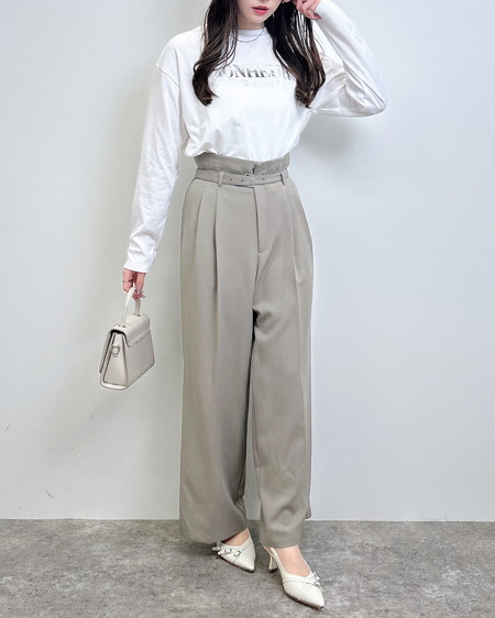 INGNI（イング） 箔プリントロゴロングTシャツ ｵﾌﾎﾜｲﾄ/ｼﾙﾊﾞｰ