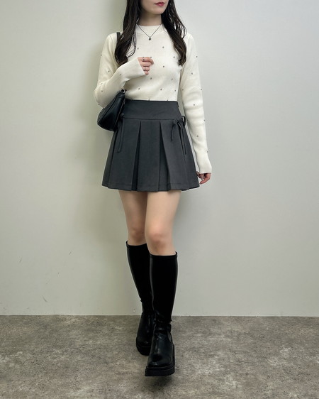 INGNI（イング） リボンボックスプリーツスカパン ｸﾞﾚｰ