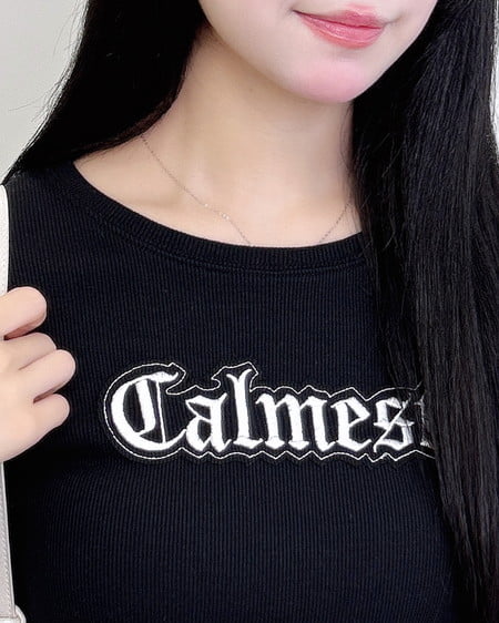 INGNI（イング） 貼付ロゴリブロングTシャツ ｸﾛ