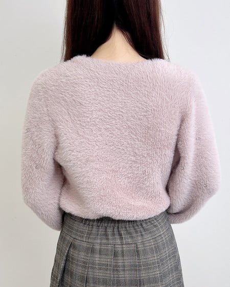 INGNI（イング） ビジュー付フェザーニット ﾋﾟﾝｸ