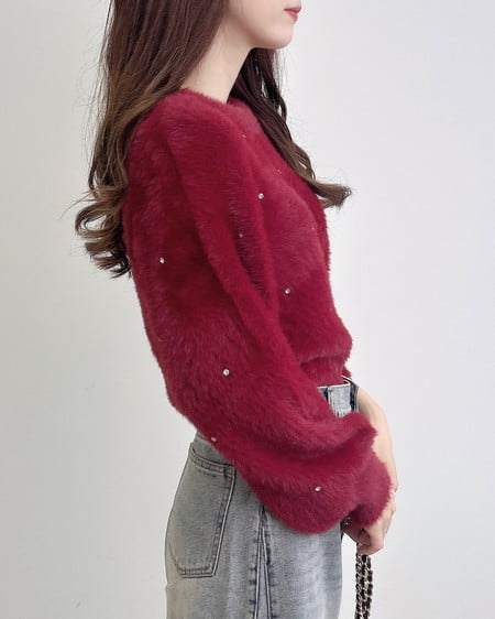 INGNI（イング） ビジュー付フェザーニット ﾎﾞﾙﾄﾞｰ