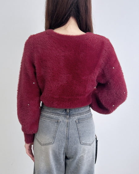 INGNI（イング） ビジュー付フェザーニット ﾎﾞﾙﾄﾞｰ