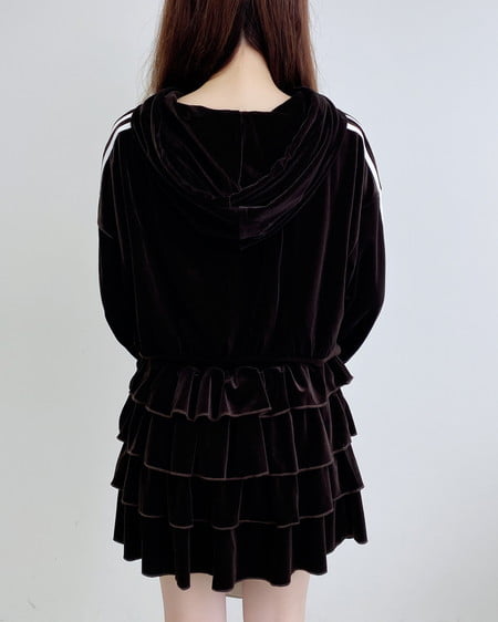 INGNI（イング） ベロアティアードスカパン(セットアップ対応) ﾌﾞﾗｳﾝ