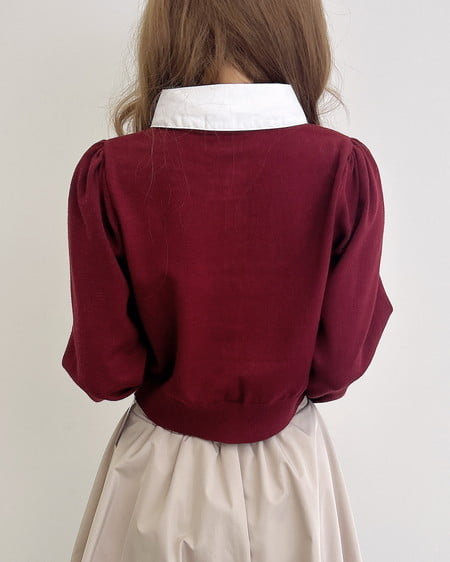 INGNI（イング） シャツレイヤード風長袖ニット ﾎﾞﾙﾄﾞｰ/ｵﾌﾎﾜｲﾄ