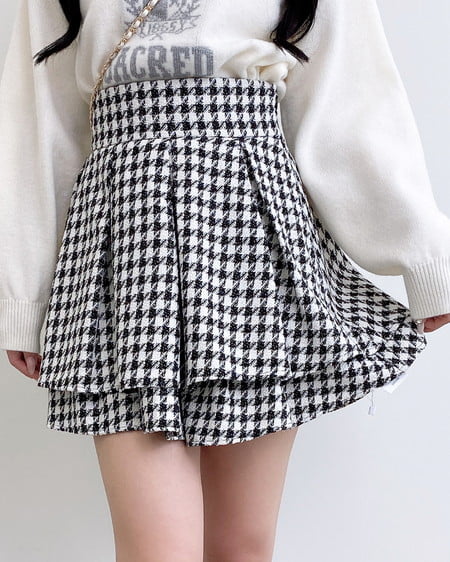 INGNI（イング） バックレースアップツイードタックフレアスカート ﾁﾄﾞﾘ