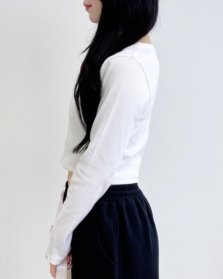 INGNI（イング） 貼付ロゴリブロングTシャツ ｵﾌﾎﾜｲﾄ