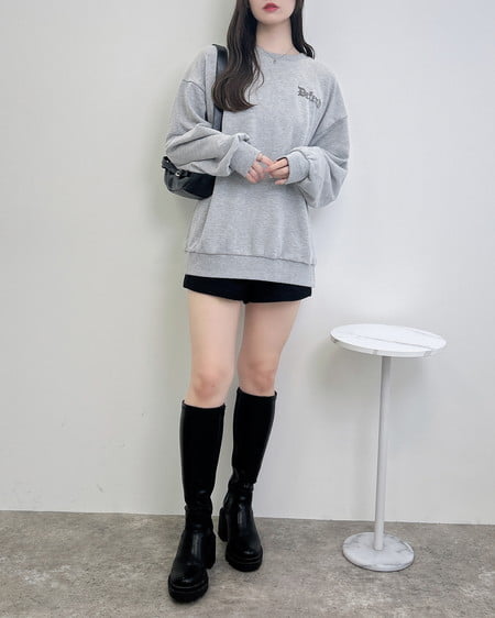 INGNI（イング） バックラインストーンスウェットチュニック ｸﾞﾚｰ