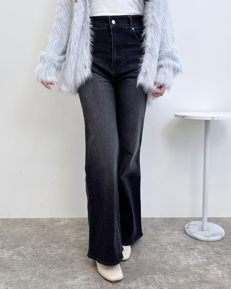 INGNI(イング) フレアデニムパンツ グレー