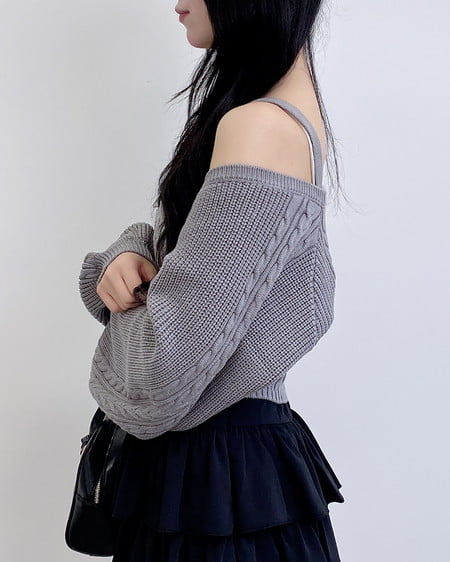 INGNI（イング） ケーブルボレロニットアンサンブル ｸﾞﾚｰ