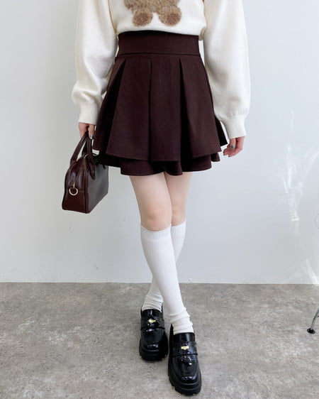 INGNI(イング) バックレースアップタックフレアスカート ブラウン