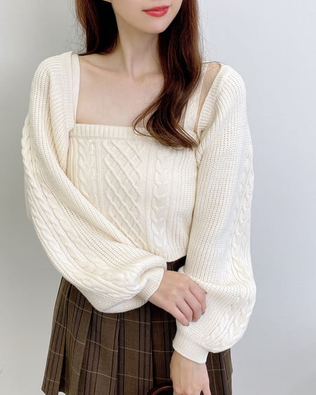 INGNI（イング） ケーブルボレロニットアンサンブル ｱｲﾎﾞﾘｰ