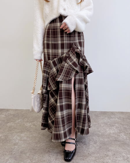 【9／30までの限定価格】バックレースアップアシメスリットスカート