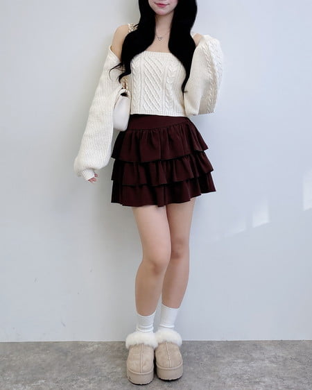 INGNI(イング) フリルミニスカパン ブラウン