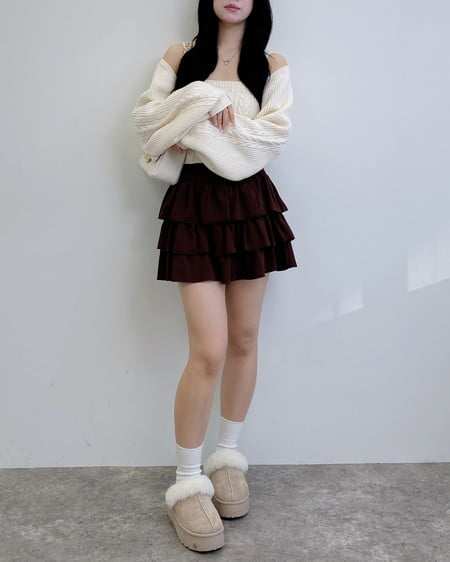 INGNI(イング) フリルミニスカパン ブラウン