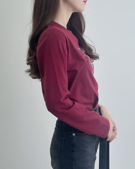 INGNI（イング） ラインストーンクロスロングTシャツ ﾎﾞﾙﾄﾞｰ