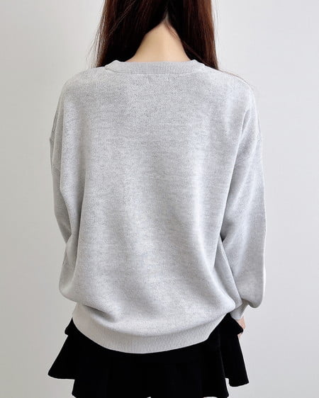 INGNI(イング) ジャガード3段ビッグロゴニット オフホワイト/クロ