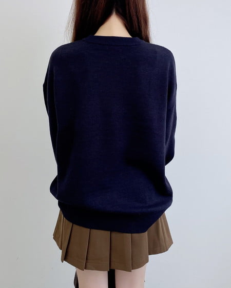 INGNI(イング) ジャガード2段ビッグロゴニット コン/マスタード