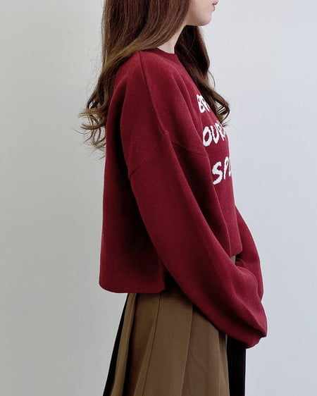 INGNI（イング） ジャガードメッセージロゴショート丈ニット ﾎﾞﾙﾄﾞｰ/ｵﾌﾎﾜｲﾄ