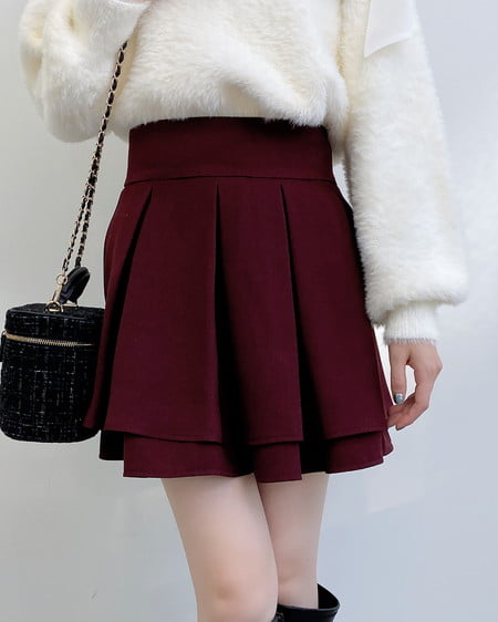 INGNI(イング) バックレースアップタックフレアスカート ボルドー