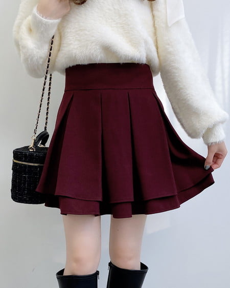 INGNI(イング) バックレースアップタックフレアスカート ボルドー