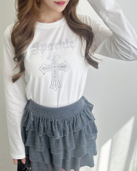 INGNI（イング） ベロアティアードスカパン(セットアップ対応) ｸﾞﾚｰ