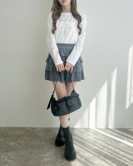 INGNI（イング） ベロアティアードスカパン(セットアップ対応) ｸﾞﾚｰ