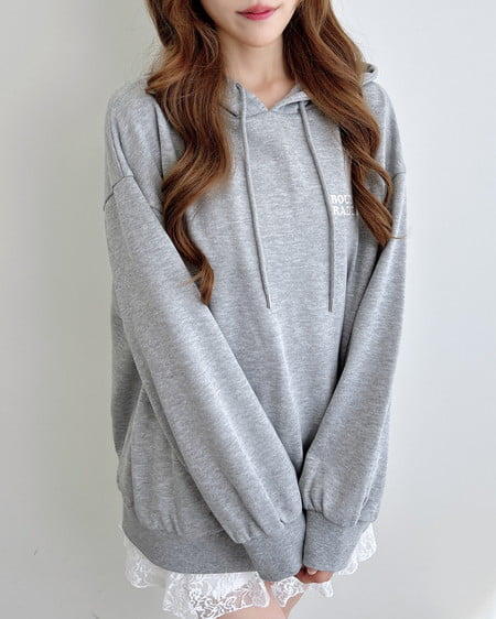INGNI(イング) バック貼付ハートロゴスウェットチュニックパーカー グレー