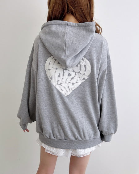 INGNI(イング) バック貼付ハートロゴスウェットチュニックパーカー グレー