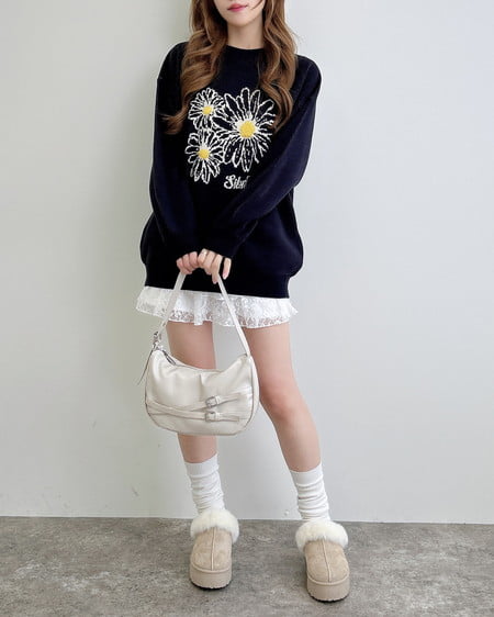 INGNI（イング） フラワージャガードニット ｺﾝ