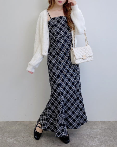 INGNI(イング) レース付フェザーニットカーディガン アイボリー