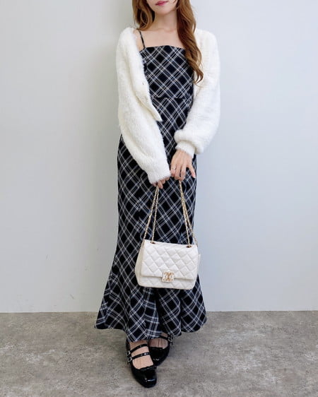 INGNI(イング) レース付フェザーニットカーディガン アイボリー