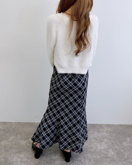 INGNI(イング) レース付フェザーニットカーディガン アイボリー