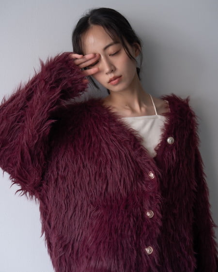 INGNI（イング） フェザーロングニットカーディガン ﾎﾞﾙﾄﾞｰ