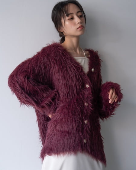 INGNI（イング） フェザーロングニットカーディガン ﾎﾞﾙﾄﾞｰ