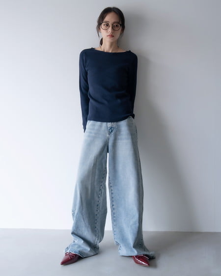 INGNI（イング） ボートネック袖金ボタンニット ｺﾝ