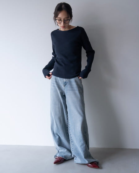 INGNI（イング） ボートネック袖金ボタンニット ｺﾝ