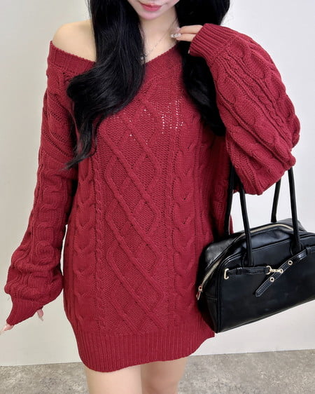 INGNI（イング） 2Wayケーブルルーズチュニックニット ﾎﾞﾙﾄﾞｰ